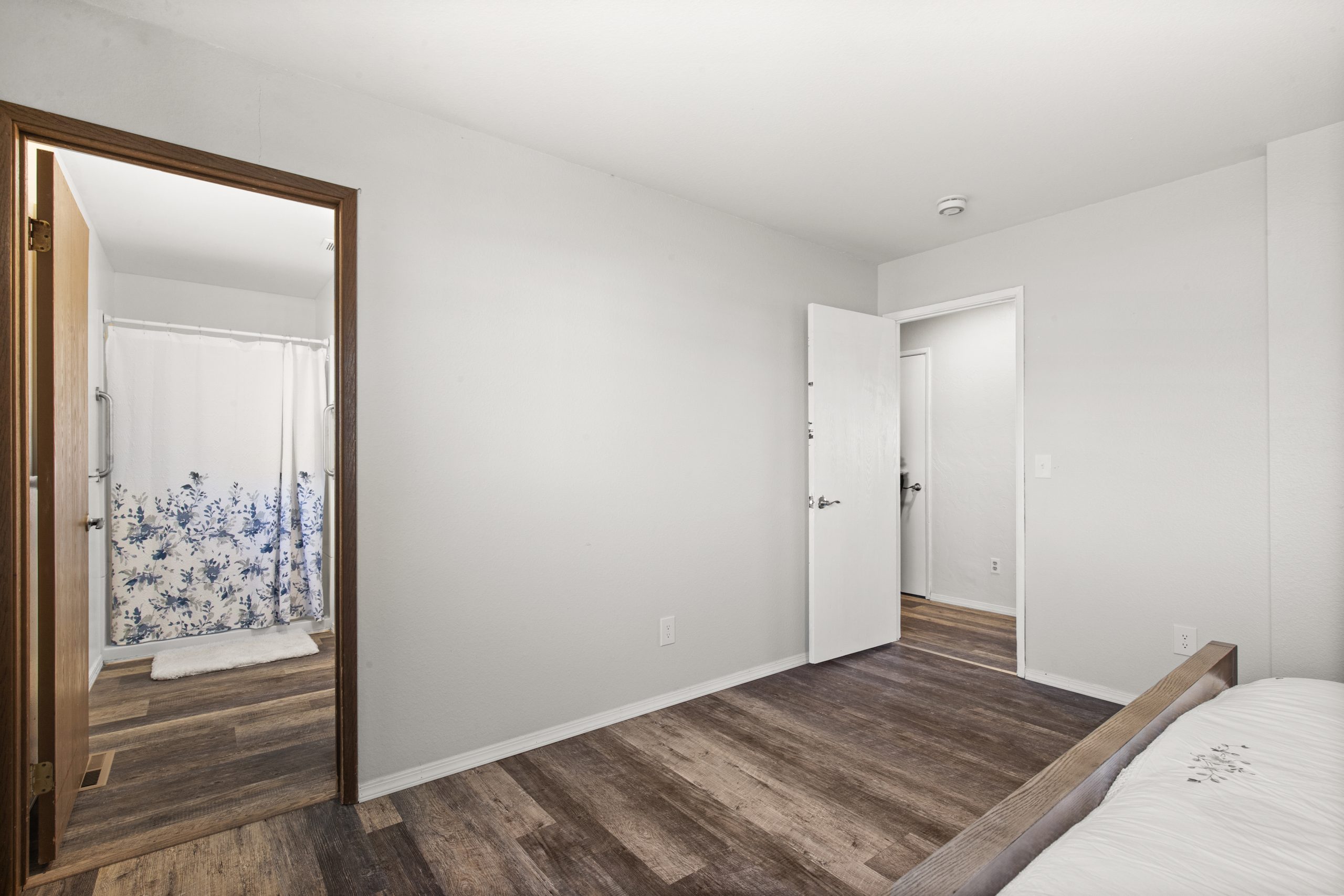 Bedroom and doorway at Clarkston Care Home