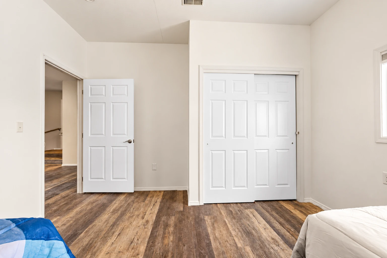 Bedroom storage and doorway at Clarkston Care Home